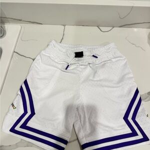White and Purple Athletic Shorts